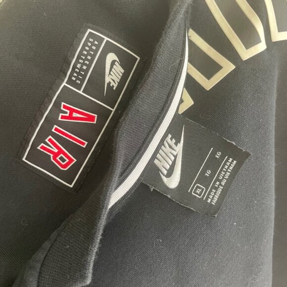 NIKE AIR SWEATSHIRT BLACK/GRAY SZ M BIG LOGO CASUAL ATHLETIC CORE VERSATILE - Picture 4 of 16